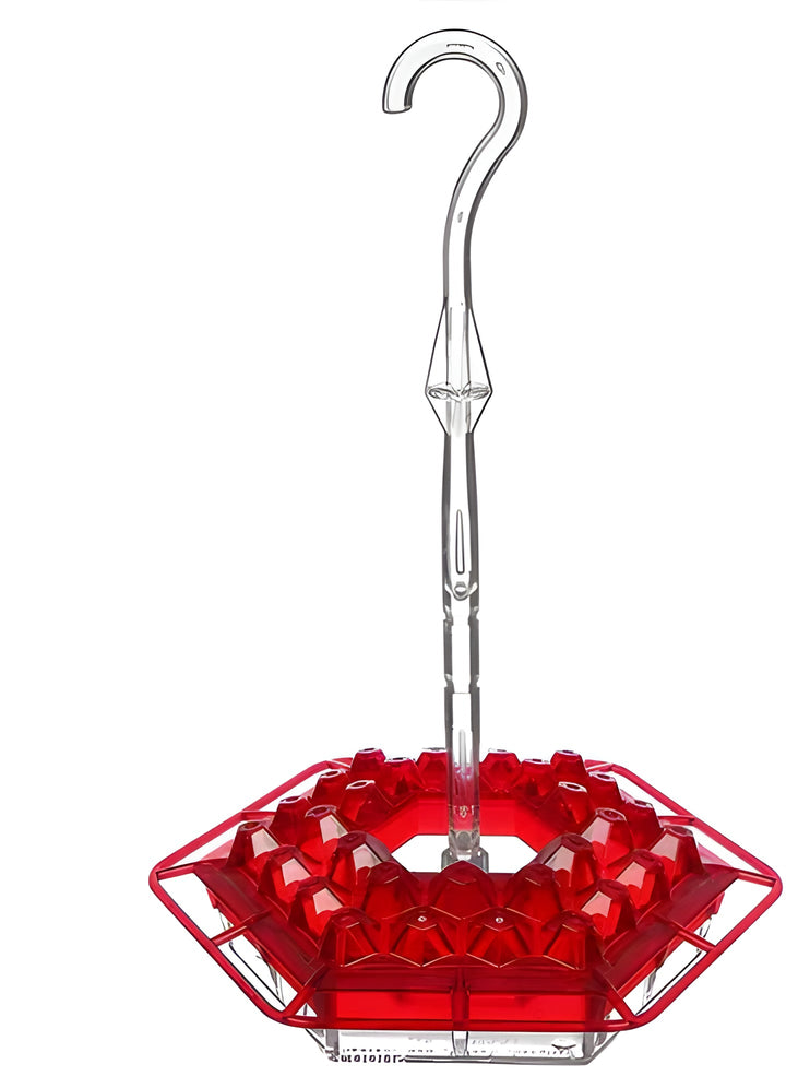 Durable hummingbird nectar feeder with built-in perch & ant moat. Ideal outdoor decor for garden and patio spaces.
