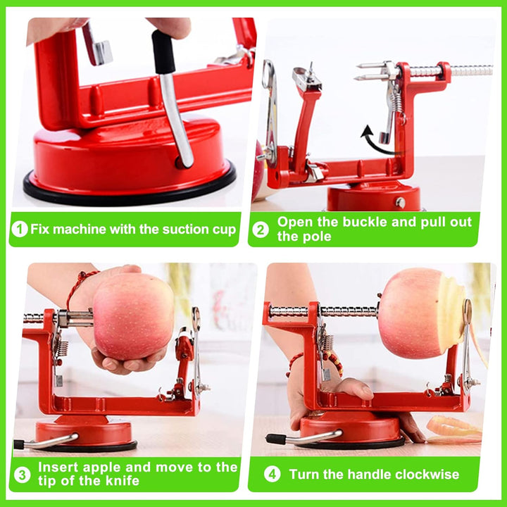 CoreSlicer apple peeler, corer, and slicer for quick home food preparation