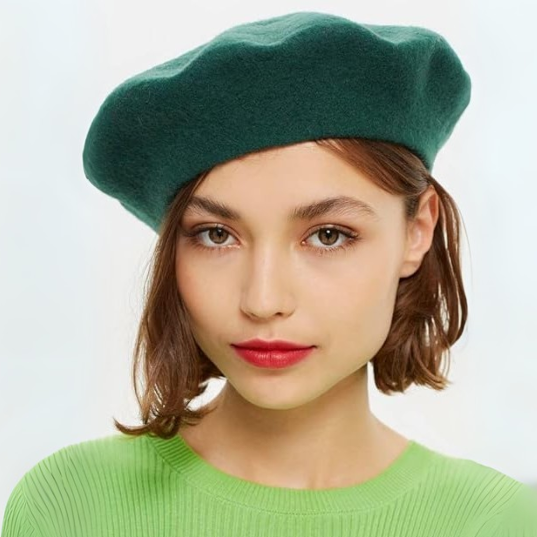 Orange Women's Beret, vibrant classic French style fashion accessory for women.
