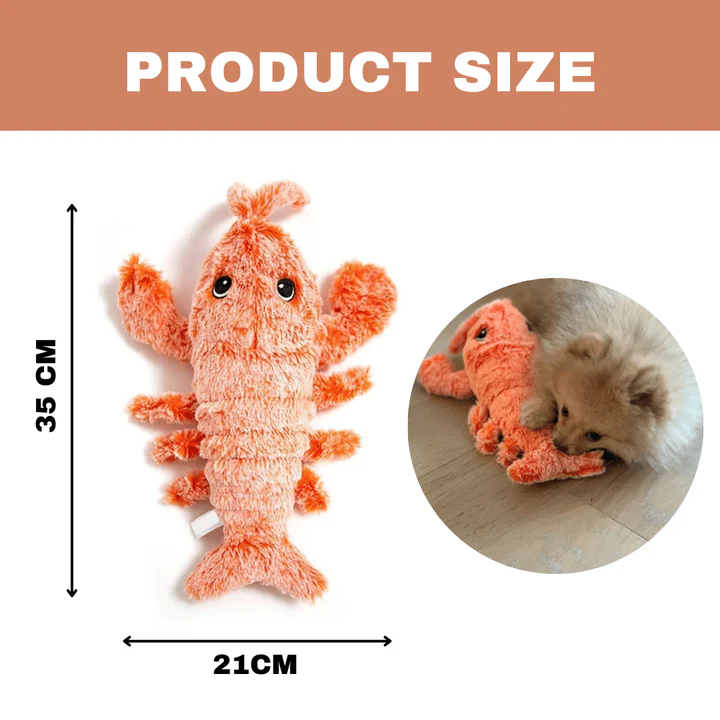 Vibrant red floppy lobster interactive dog toy for engaging playtime & mental enrichment. Durable pet accessory.
