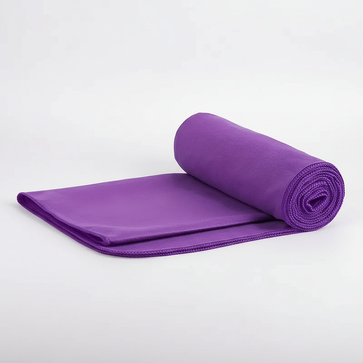 Yellow microfiber gym towel, fast-drying and absorbent, great for sports and travel