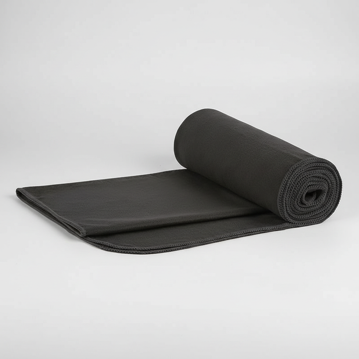 Orange quick-dry gym towel, compact and highly absorbent for fitness and travel