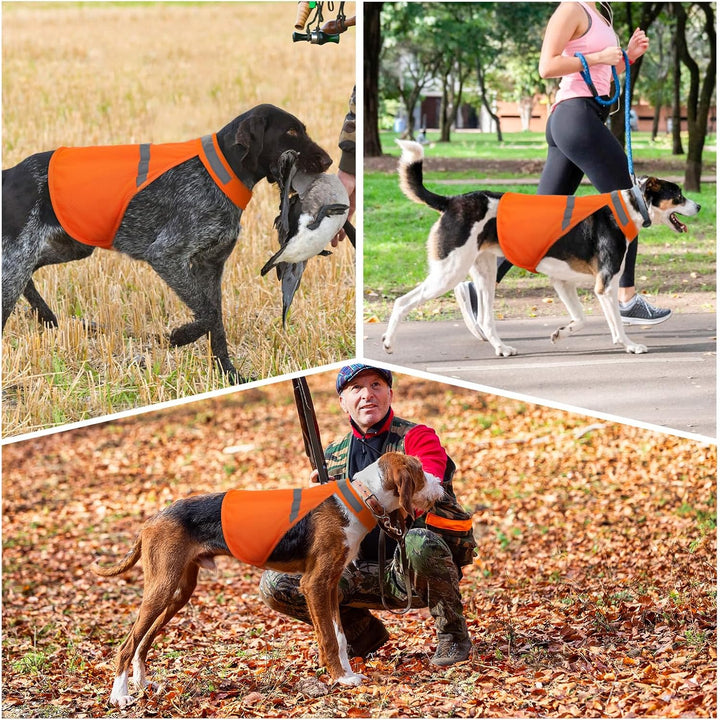 Durable reflective dog vest with adjustable straps, providing maximum visibility for dogs