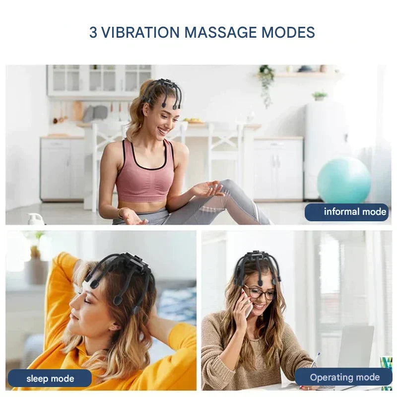 Compact and portable electric scalp massager for instant stress relief and healthy hair care.