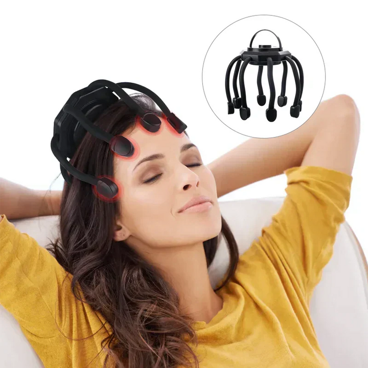 Gentle scalp massager stimulates circulation, supports hair growth, and deep relaxation.