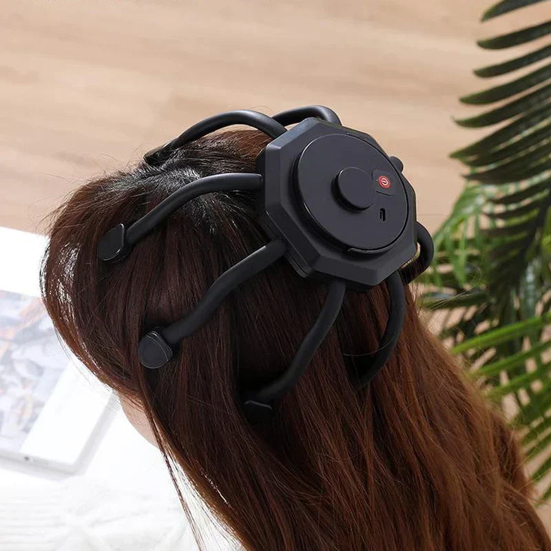 Portable electric head massager for on-the-go stress relief and invigorating hair care.