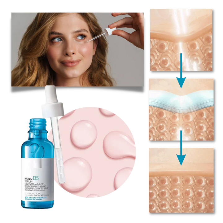 Hydrating Hyalu B5 serum for youthful skin. Visibly reduces wrinkles & dark spots for luminous beauty.