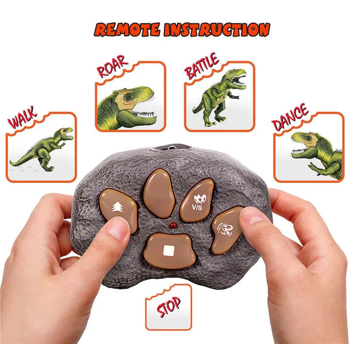 Boys & girls remote control T-Rex dinosaur toy, walks, roars, and lights up for adventure.
