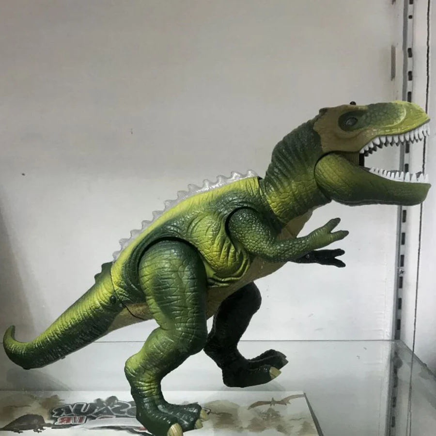 Durable remote control T-Rex dinosaur toy featuring realistic roars & vibrant LED lights.