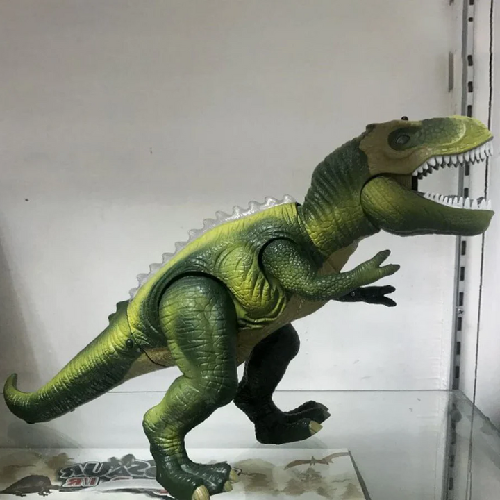 Durable remote control T-Rex dinosaur toy featuring realistic roars & vibrant LED lights.