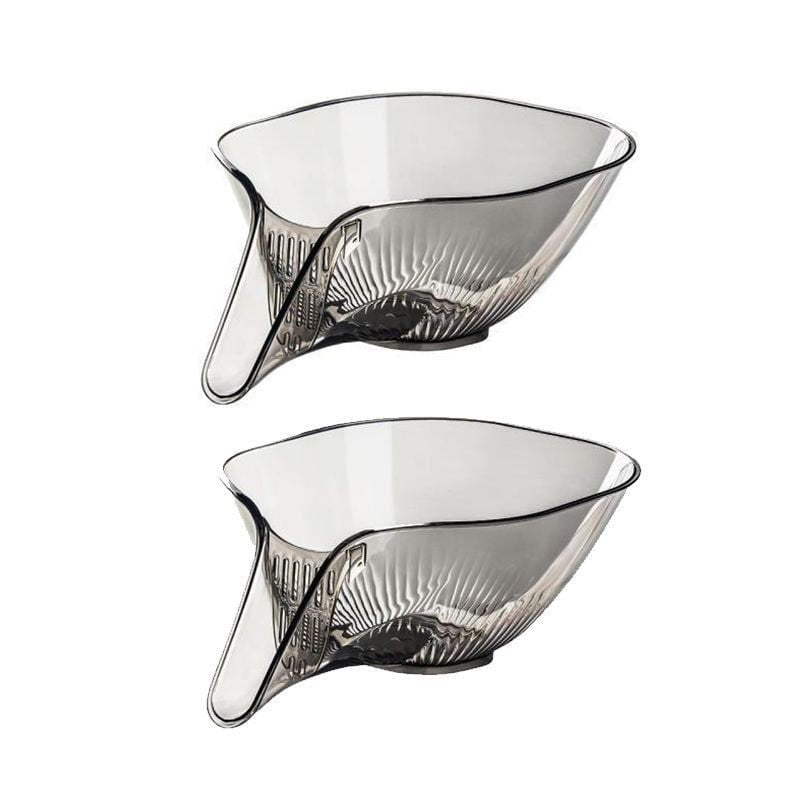 Modern transparent dish drainer. Removable kitchen sink basket for drying & organizing dishes.
