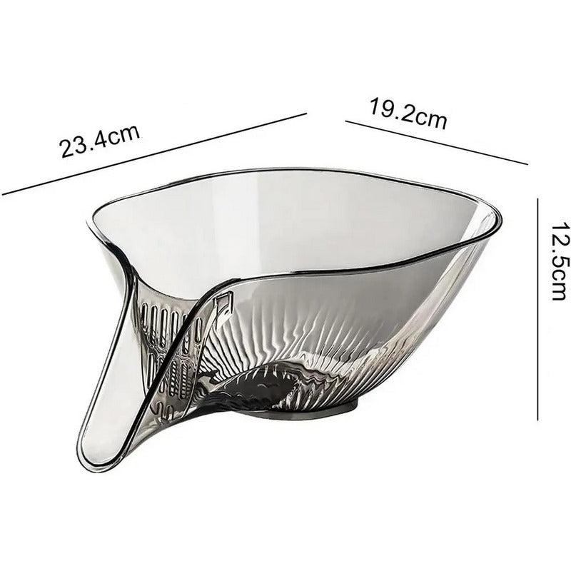 Space-saving transparent plastic dish drying basket. Removable sink organizer for quick draining.