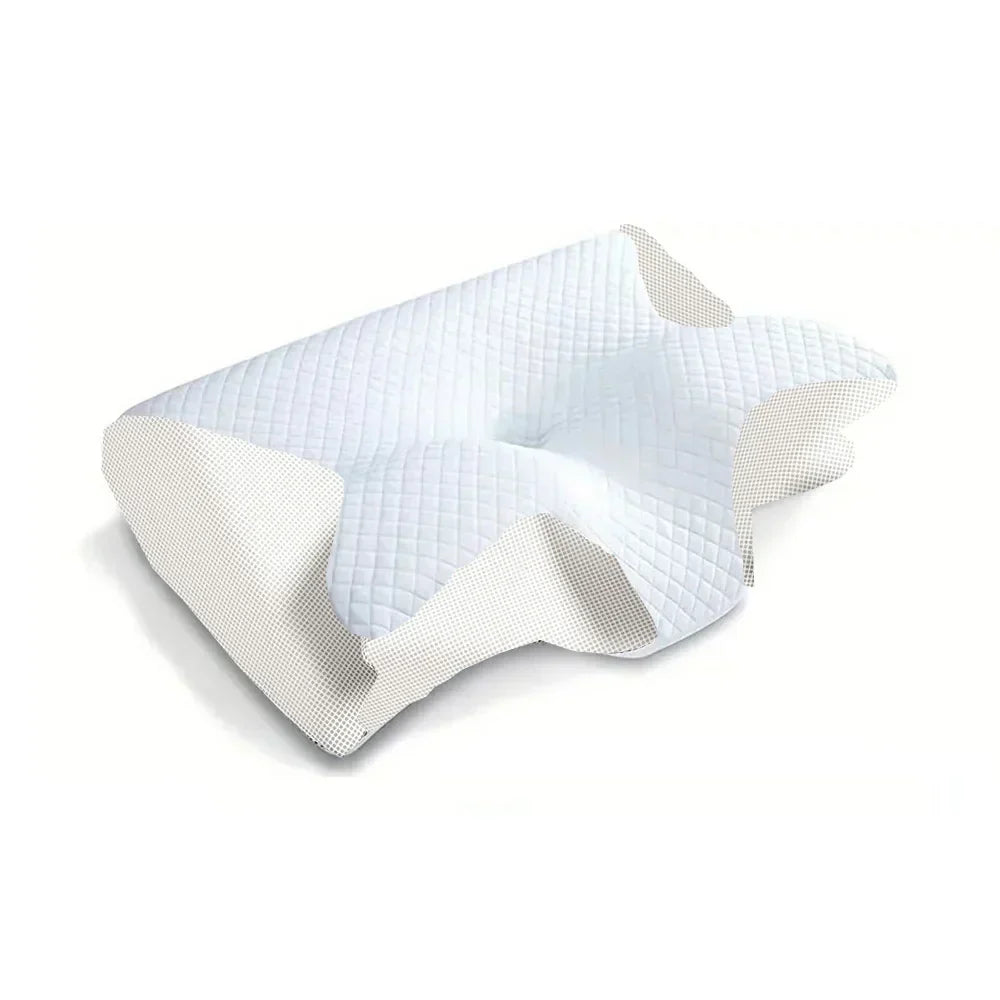 Unisex memory foam cervical pillow with ergonomic design, orthopedic support for neck & spine alignment