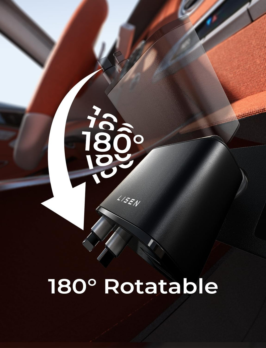 Modern retractable car charger, a versatile fast USB-C mobile charger for all auto owners.