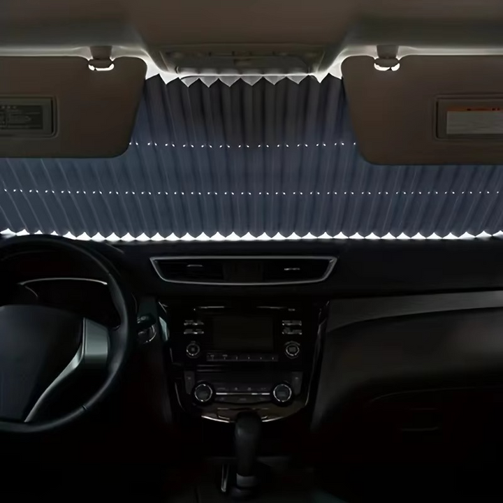 UV protective car sunshade for windshield & rear. Reduces interior heat & sun damage in any vehicle.