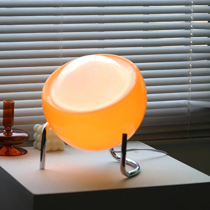 Elegant retro glass LED lamp, ideal for bedroom accent and bedside lighting