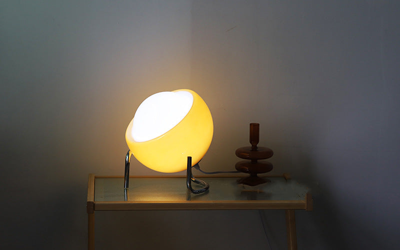 Clear glass retro bedside lamp, providing a warm and inviting LED light