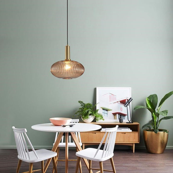 Retro glass ceiling pendant, ideal for sophisticated home lighting.
