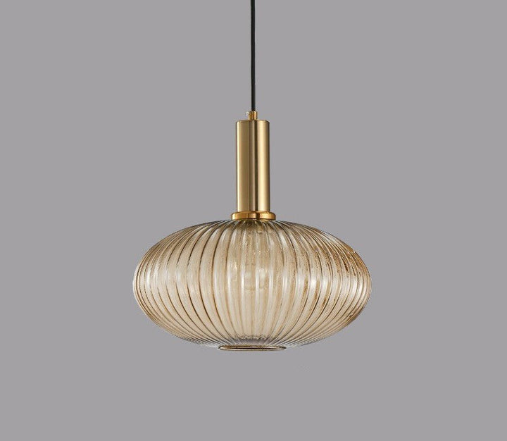 Retro inspired glass fixture, providing stylish and warm interior lighting.