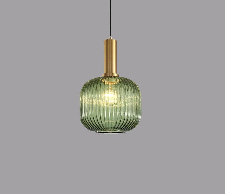 Stylish glass pendant, modern vintage feel, perfect for living room lighting.