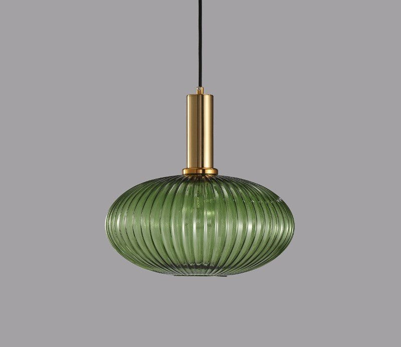 Decorative colorful glass pendant, a retro touch for any home interior.