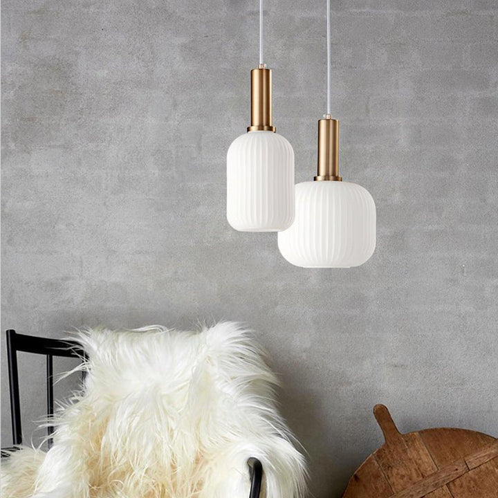 Stylish retro glass ceiling light, perfect for living room decor.