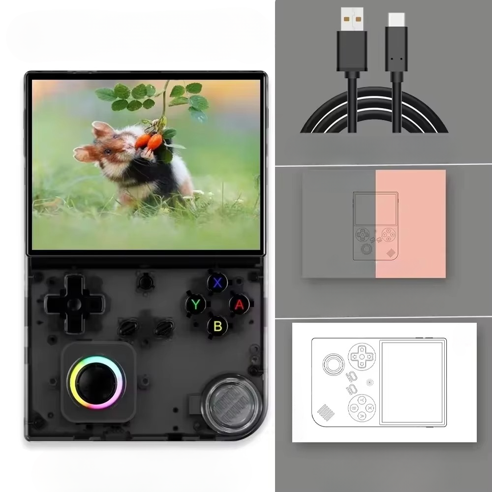Unisex retro handheld game console designed for classic games. Enjoy portable gaming on its crisp 4-inch IPS display.