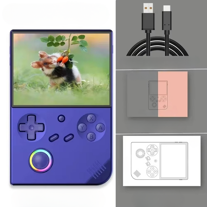 This handheld game console brings retro gaming to life with its 4-inch IPS screen, WiFi, and Bluetooth features.