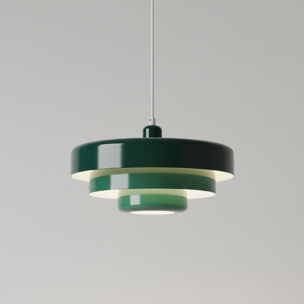 Vintage inspired industrial pendant light, black metal and simple design.