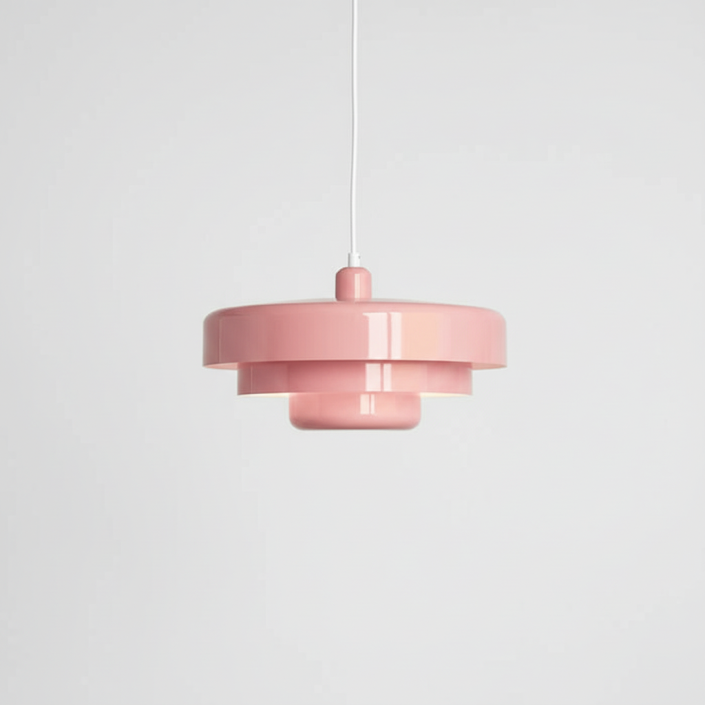 Retro metal pendant light, an industrial ceiling fixture for modern decor plans.