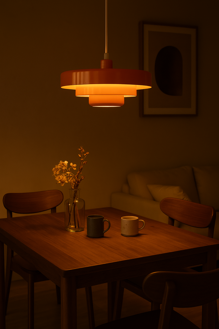 Retro black metal pendant light, industrial design ceiling lamp for home decor.