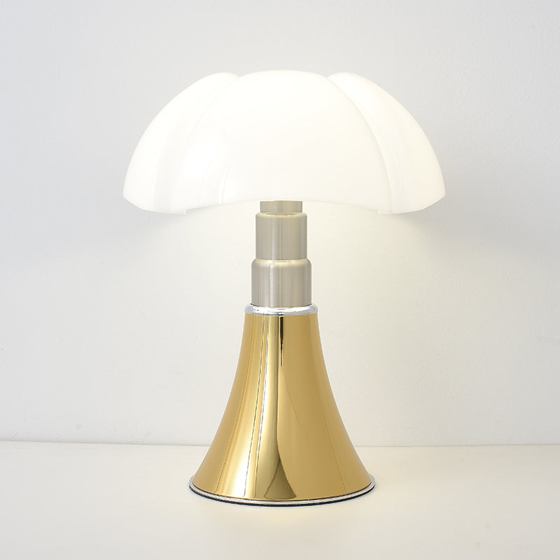 Detailed view of the ClassicGlow retro LED table lamp's base and warm light output