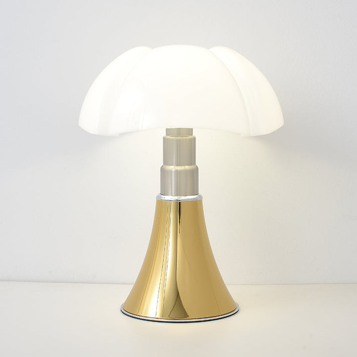 Detailed view of the ClassicGlow retro LED table lamp's base and warm light output