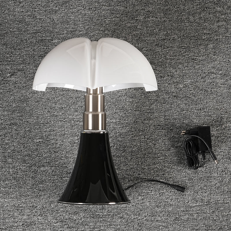 Close-up of a ClassicGlow retro LED table lamp, showcasing its unique design and soft ambient light