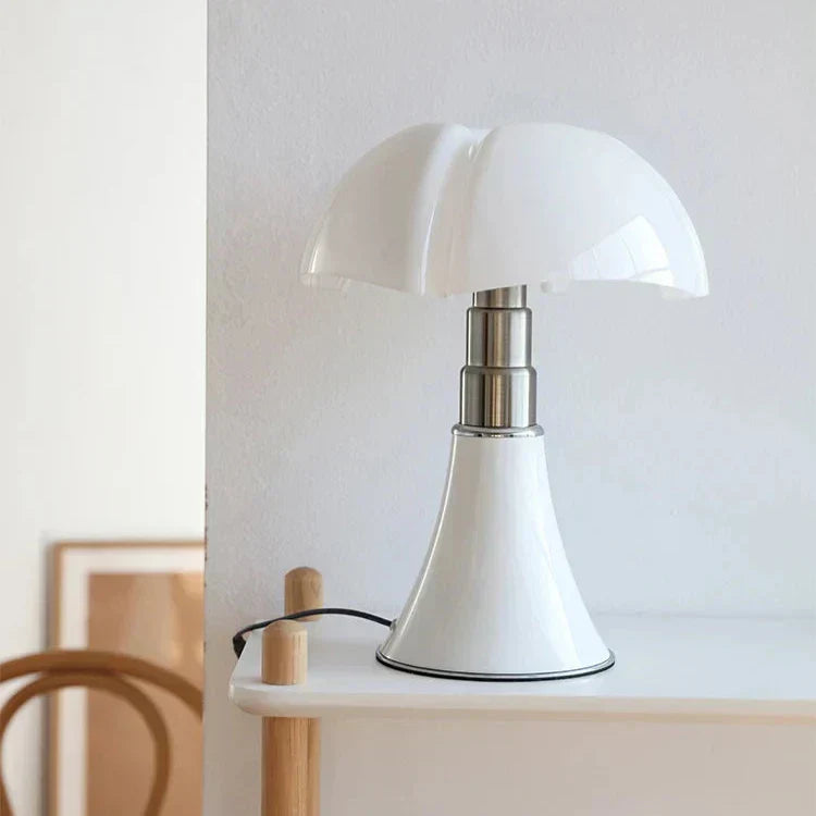 Retro-inspired LED table lamp, ClassicGlow, casting a warm glow for cozy ambient lighting