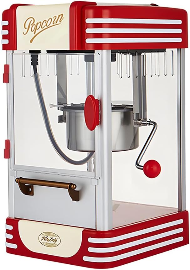 Retro Red Electric Tabletop Popcorn Maker by Calvano, perfect for movie nights