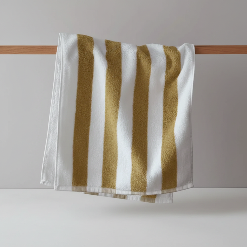 Soft cotton striped towel set by RetroTowel, durable and absorbent for everyday bathroom luxury