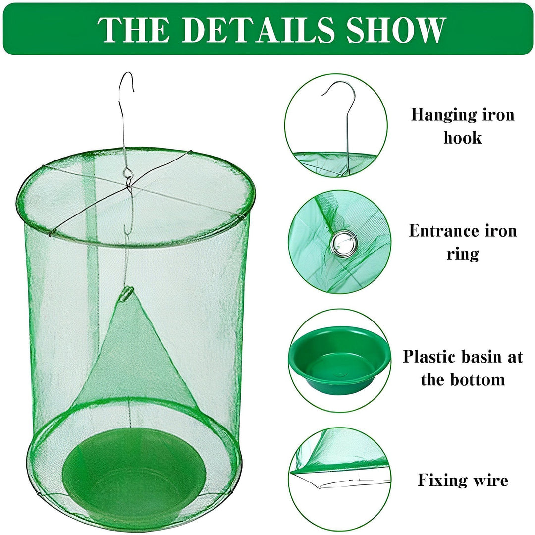 Eco-friendly outdoor fly trap for garden & patio pest control. Reusable, non-toxic insect killer for yard protection.