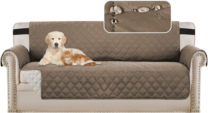 Overhead view of a waterproof futon cover, demonstrating complete coverage and quilted comfort.