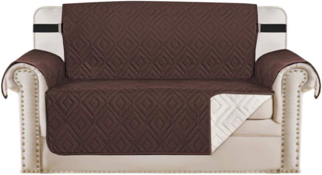 Futon protected by a gray waterproof cover, illustrating its role in maintaining furniture condition.