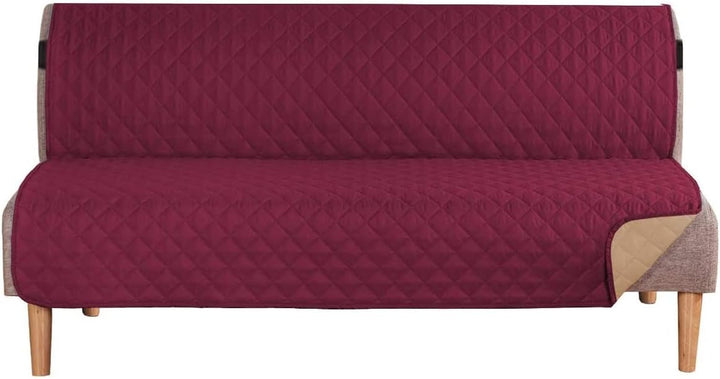 Unisex waterproof futon cover in neutral tone, ideal for pet owners, reversible design for versatile decor.