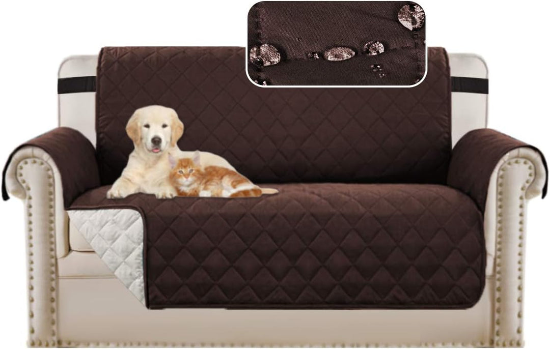 SofaShield waterproof futon cover, gray side up, protecting sofa from spills and pet fur. 1+1 FREE deal.