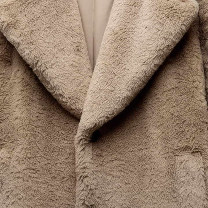 Rita long teddy coat, women's cozy plush outerwear for autumn and winter fashion