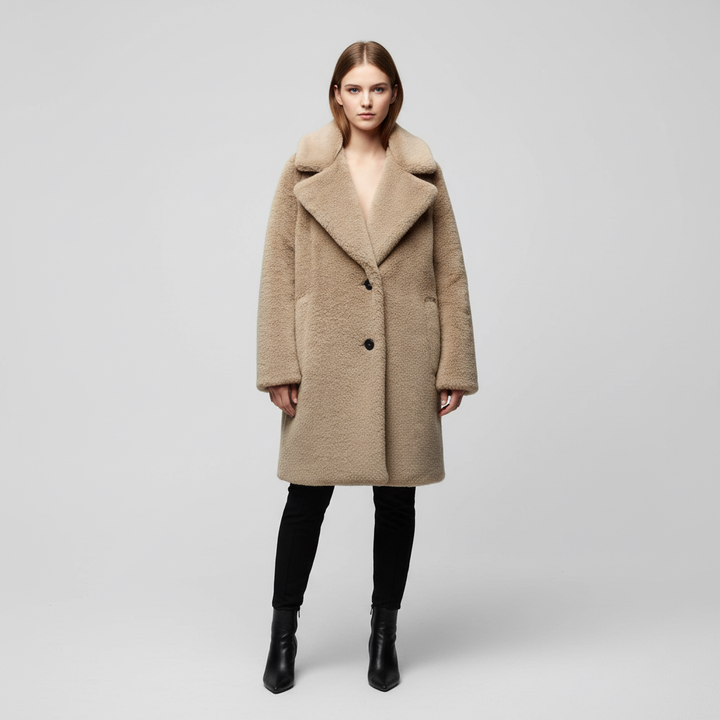 Warm Rita teddy coat, women's fashionable plush jacket for cold weather casual wear