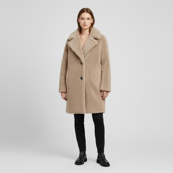 Casual Rita teddy coat, women's long plush jacket, perfect for winter warmth