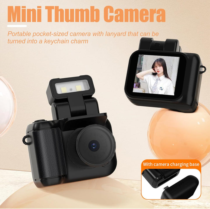 Compact 1080P video recorder, Rivoma mini keychain camera with vintage aesthetic