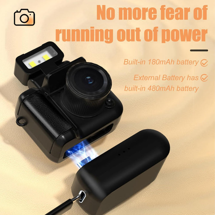 Capture moments on-the-go with Rivoma's mini keychain digital camera, 1080P video & retro charm