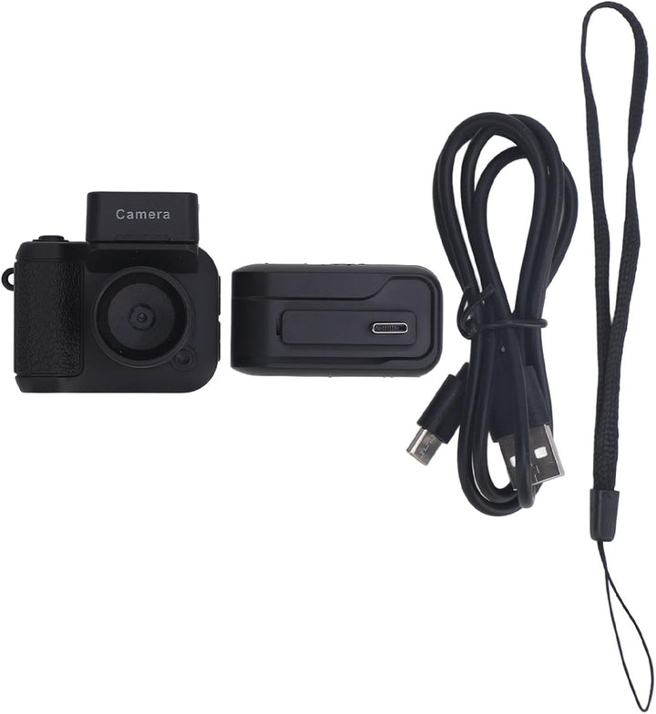 Retro-themed Rivoma mini digital camera, keychain for easy carry, records in crisp 1080P video