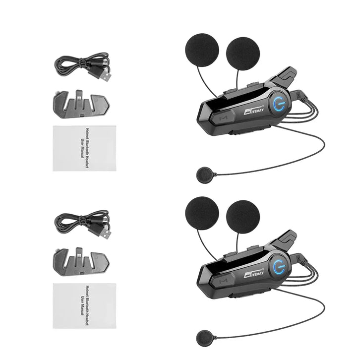 Compact RoadComm Bluetooth intercom for motorcycle helmets, designed for seamless rider-to-rider talk