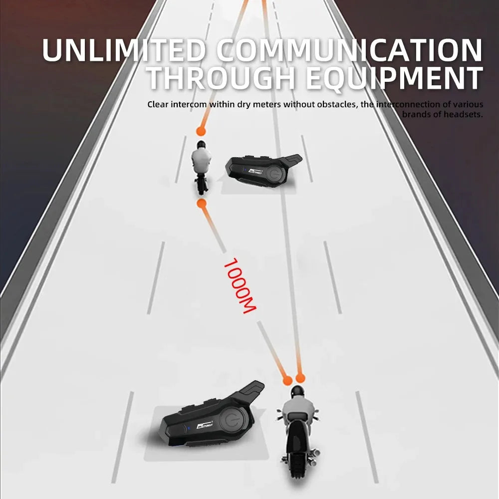 Durable IPX6 waterproof Bluetooth headset for motorcycle helmets, essential rider communication gear